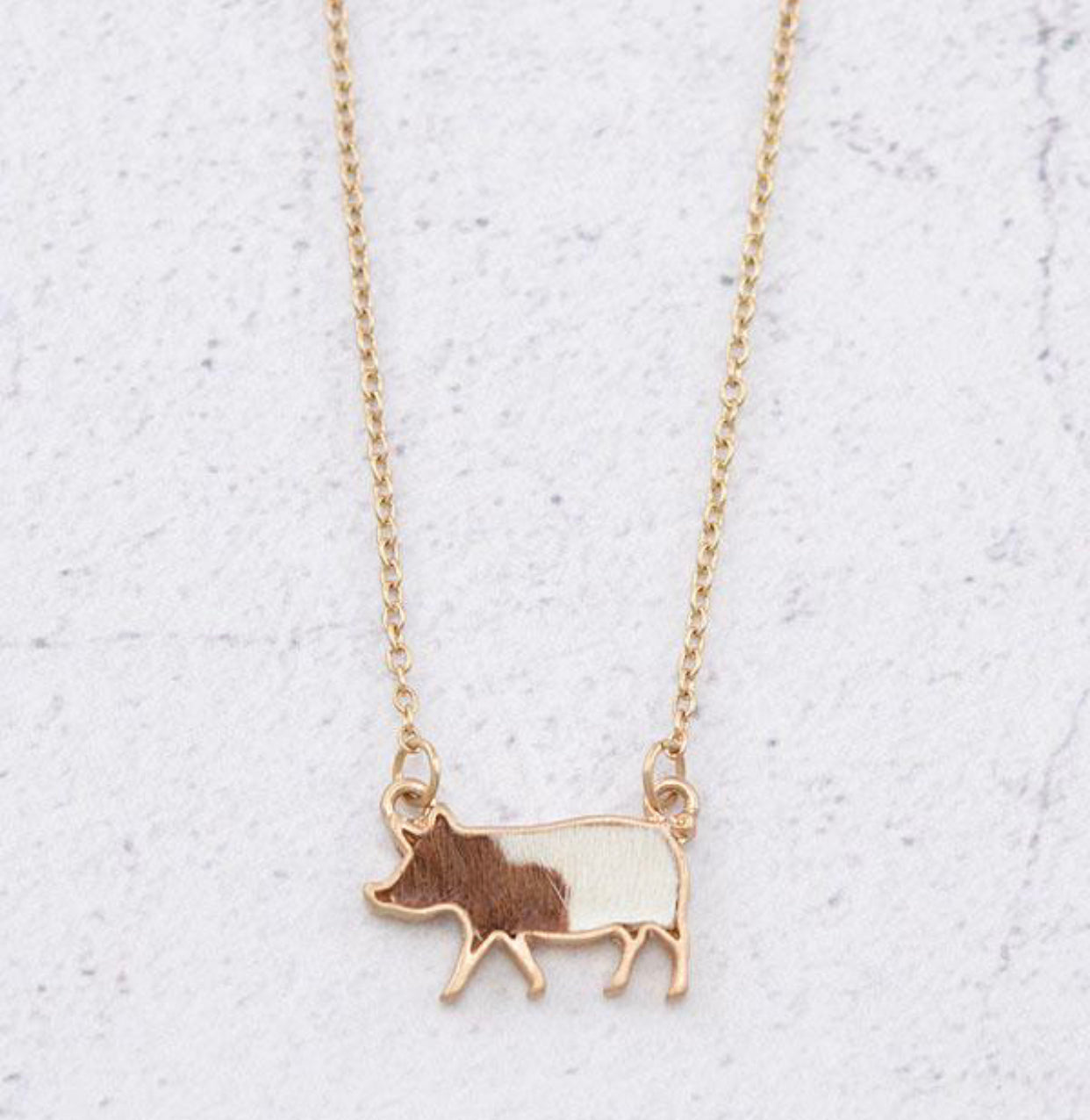 Pig Cow Hide Leather Necklace