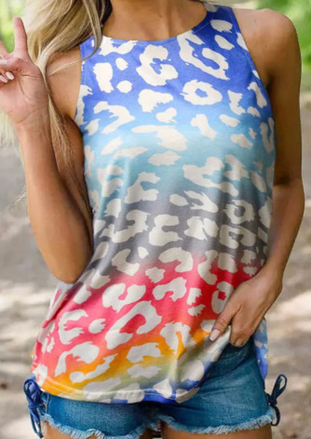 Multicolored Leopard Tank Top