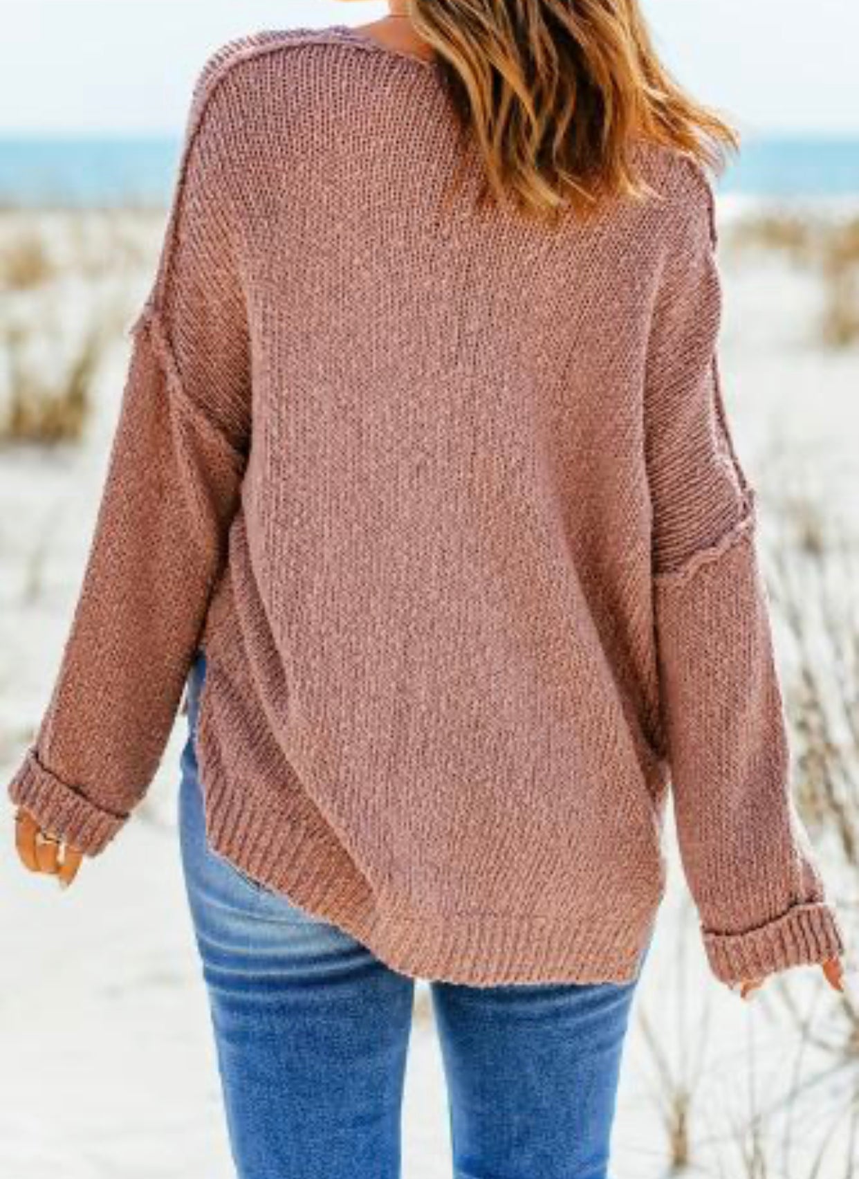 Pink Relaxed Pullover Sweater