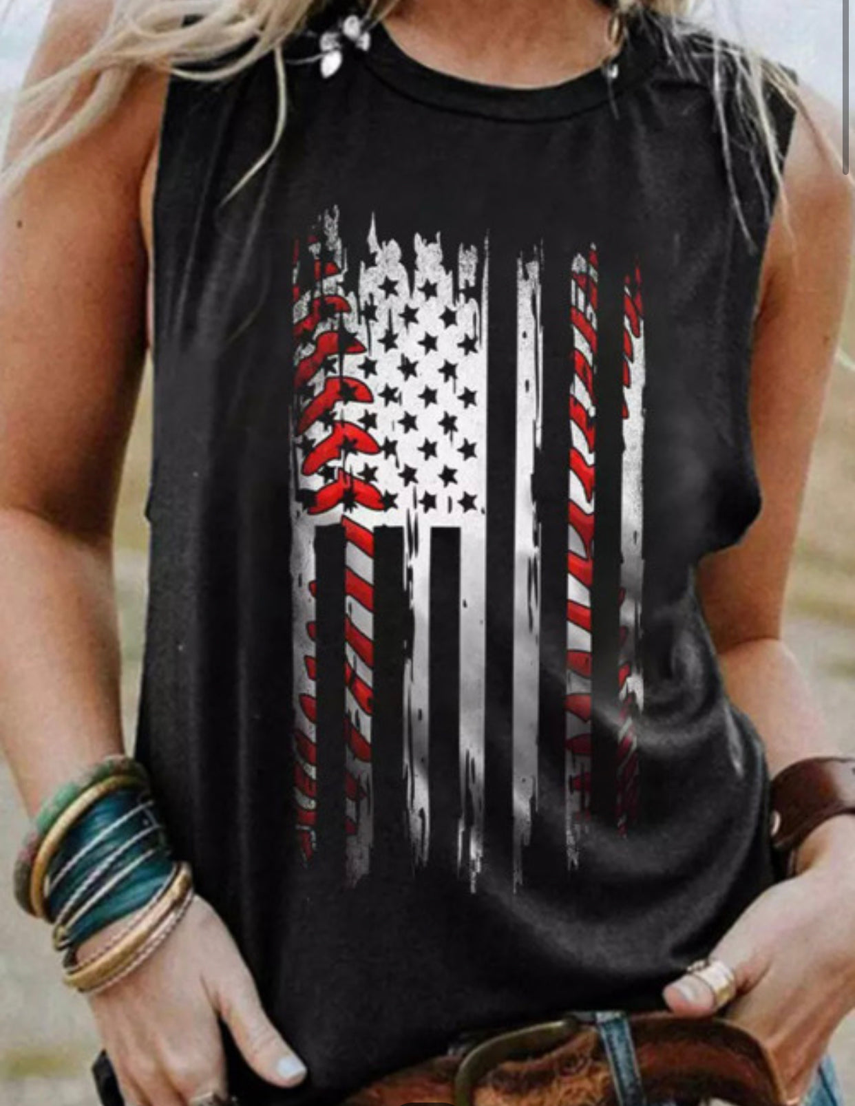 Baseball Flag Tank Top