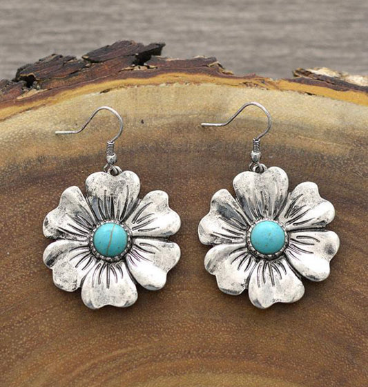 Turquoise Flower Earrings