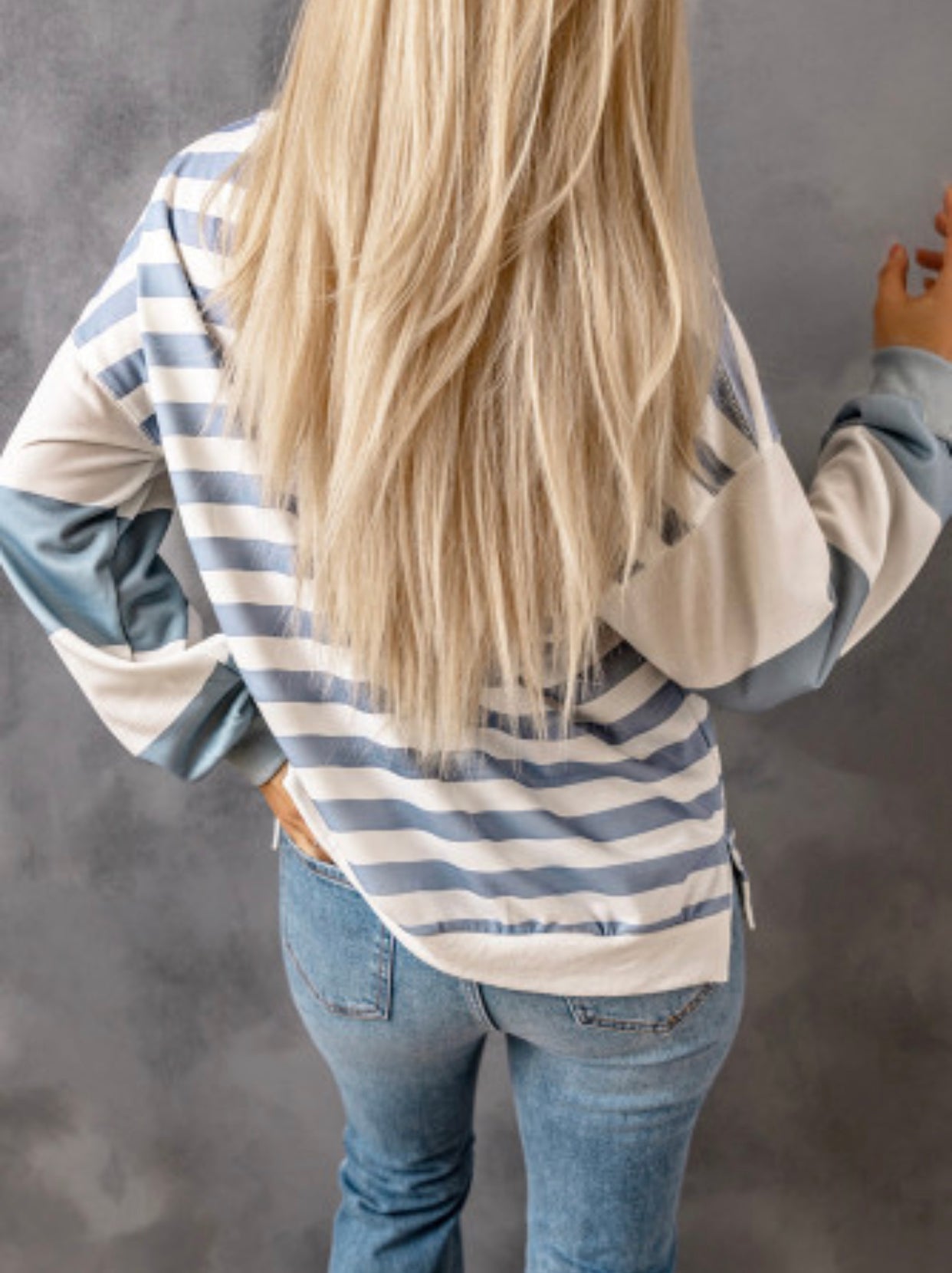 Relaxed Fit Striped Sweatshirt