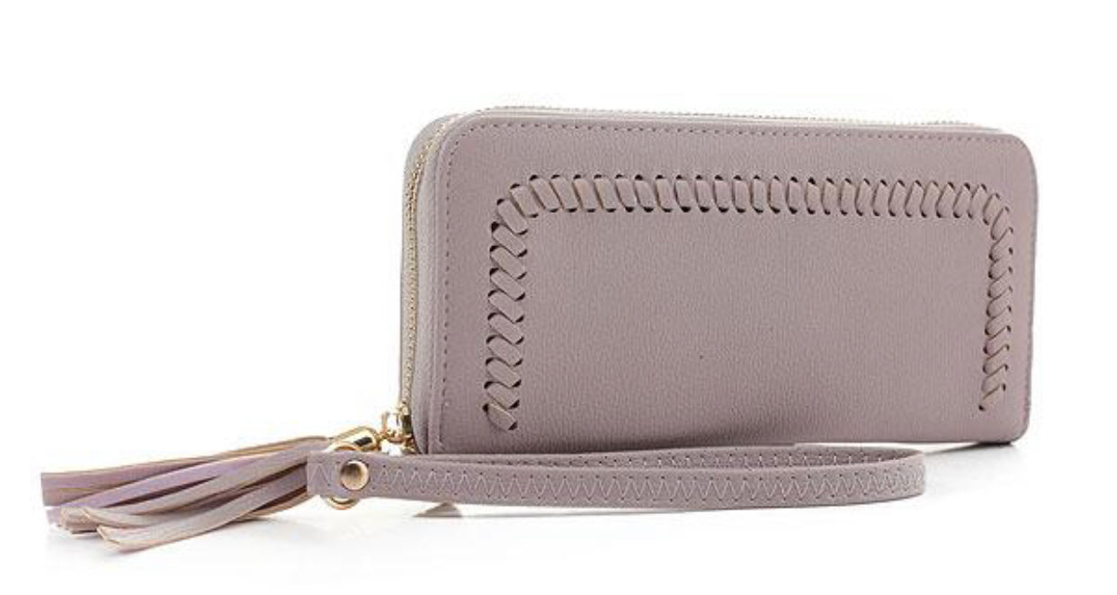 Stitch Trim Wallet With Tassel