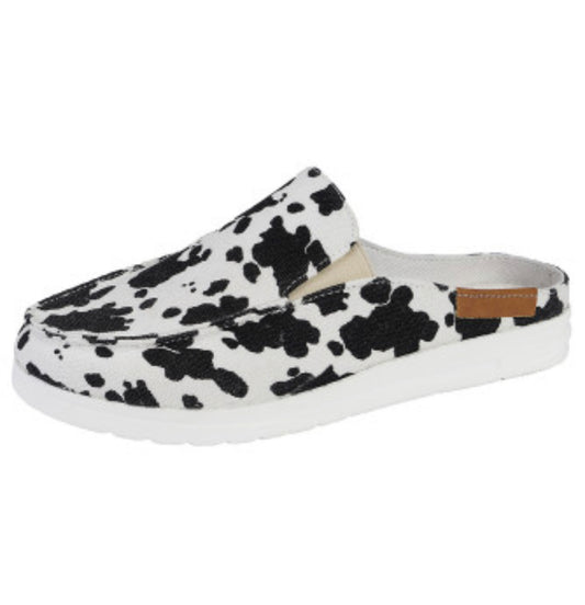 Cow Print Slip On Shoes