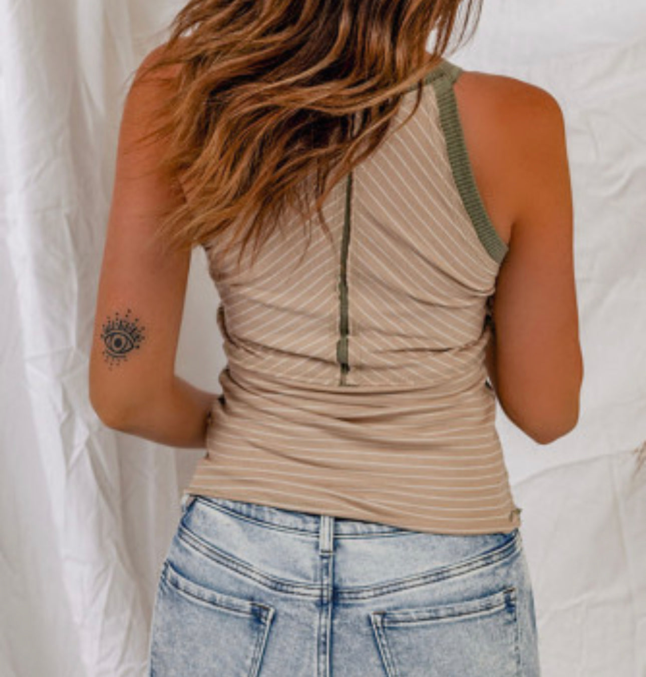 Ribbed High Neck Tank