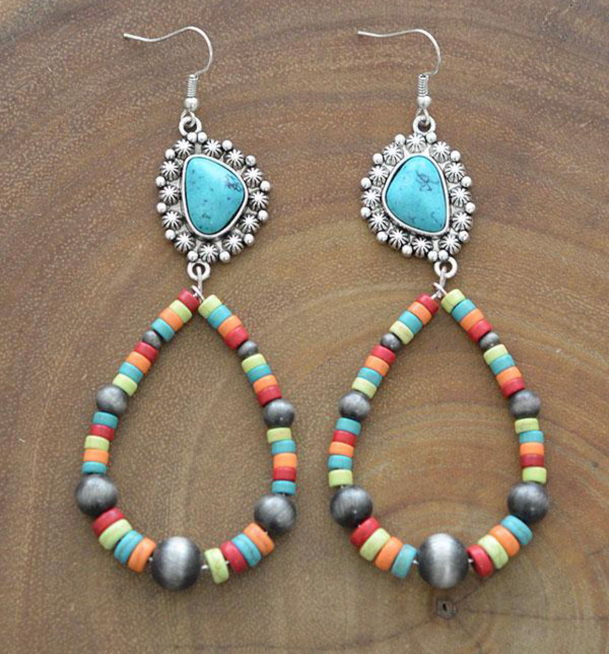 Multicolored Turquoise Earrings