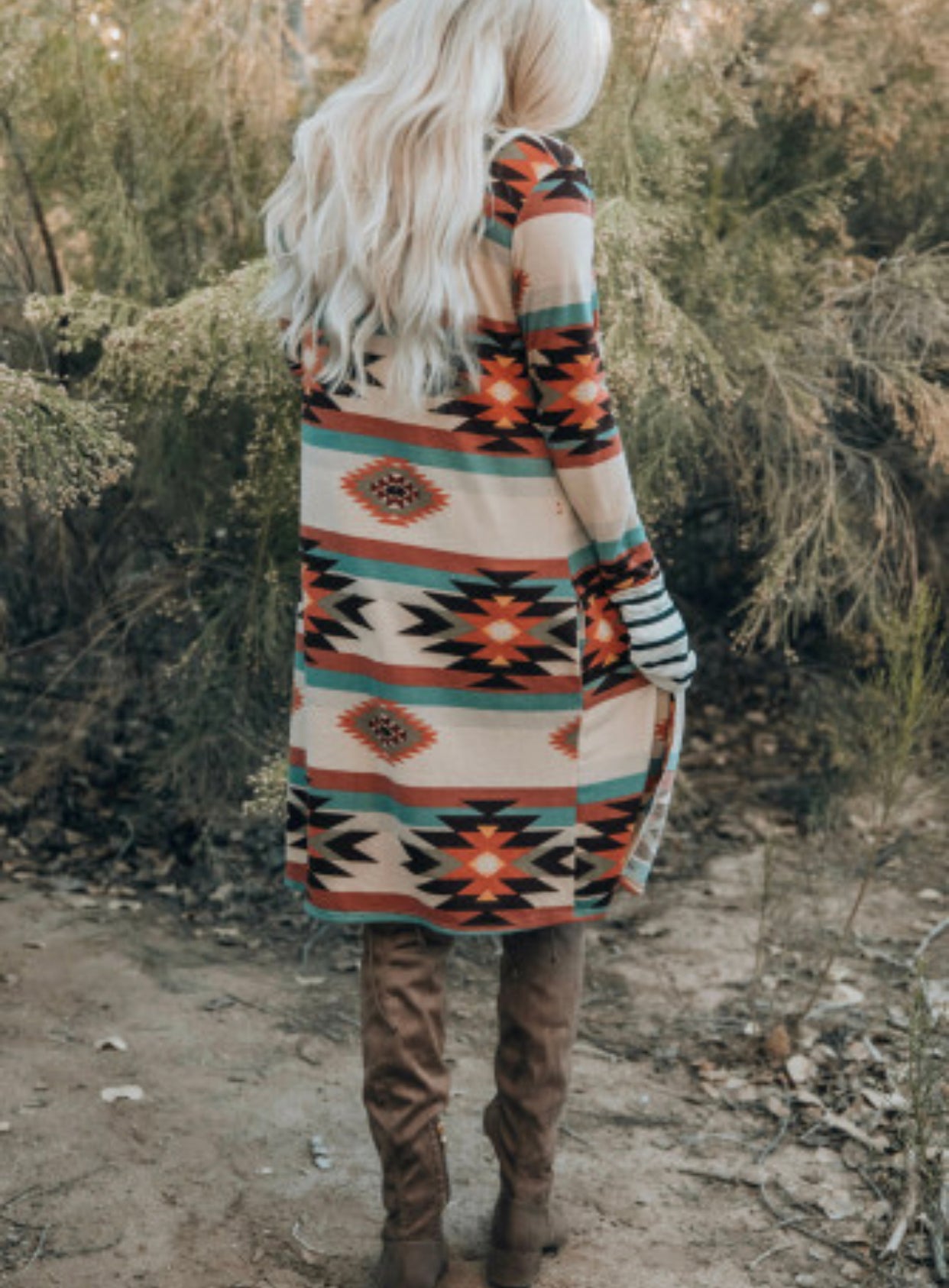 Geometric Color Block Cardigan