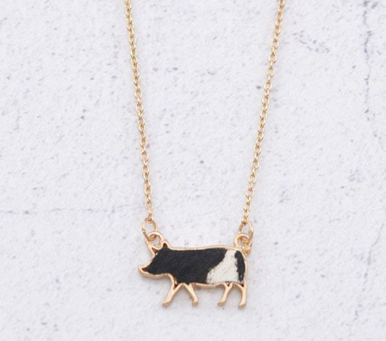 Pig Cow Hide Leather Necklace