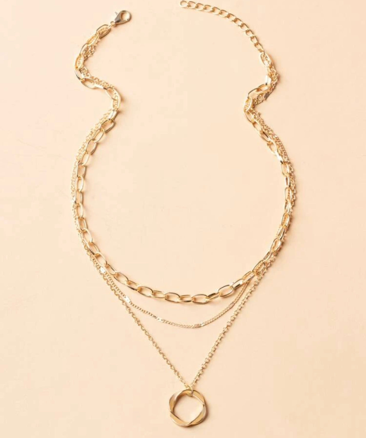 Layered Gold Fashion Necklace