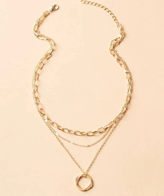 Layered Gold Fashion Necklace