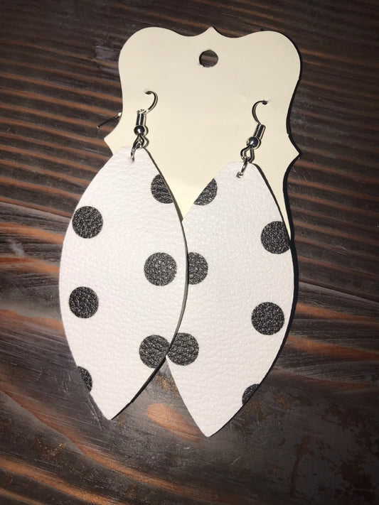 Black and White Polka Dot Earrings