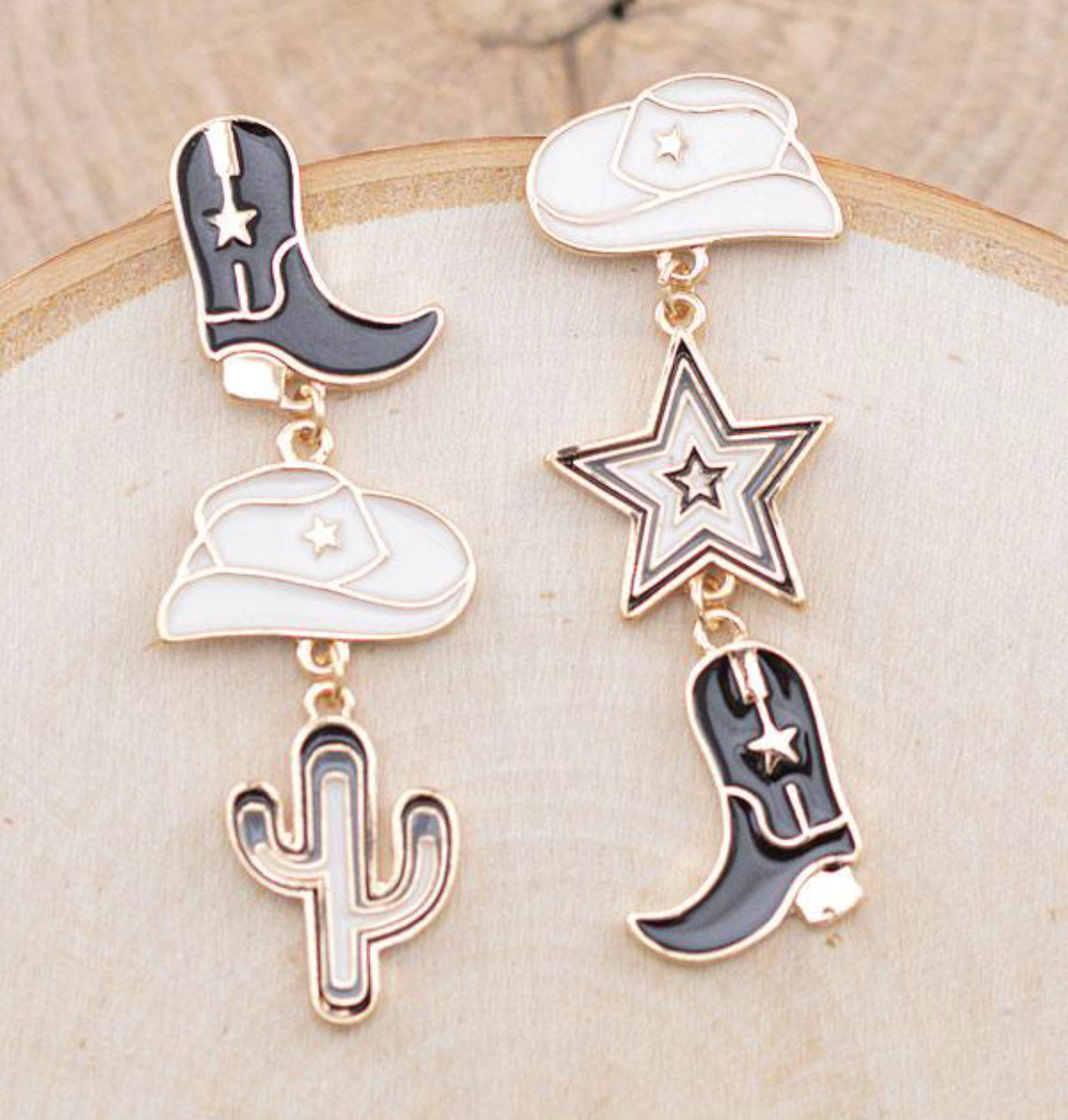 Cowgirl Hat Boot Earrings