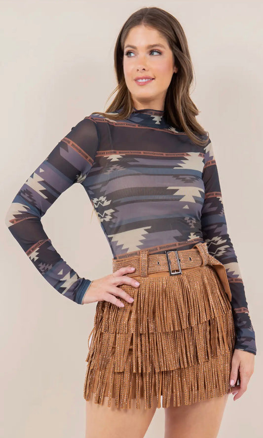 Tribal Mesh Body Suit