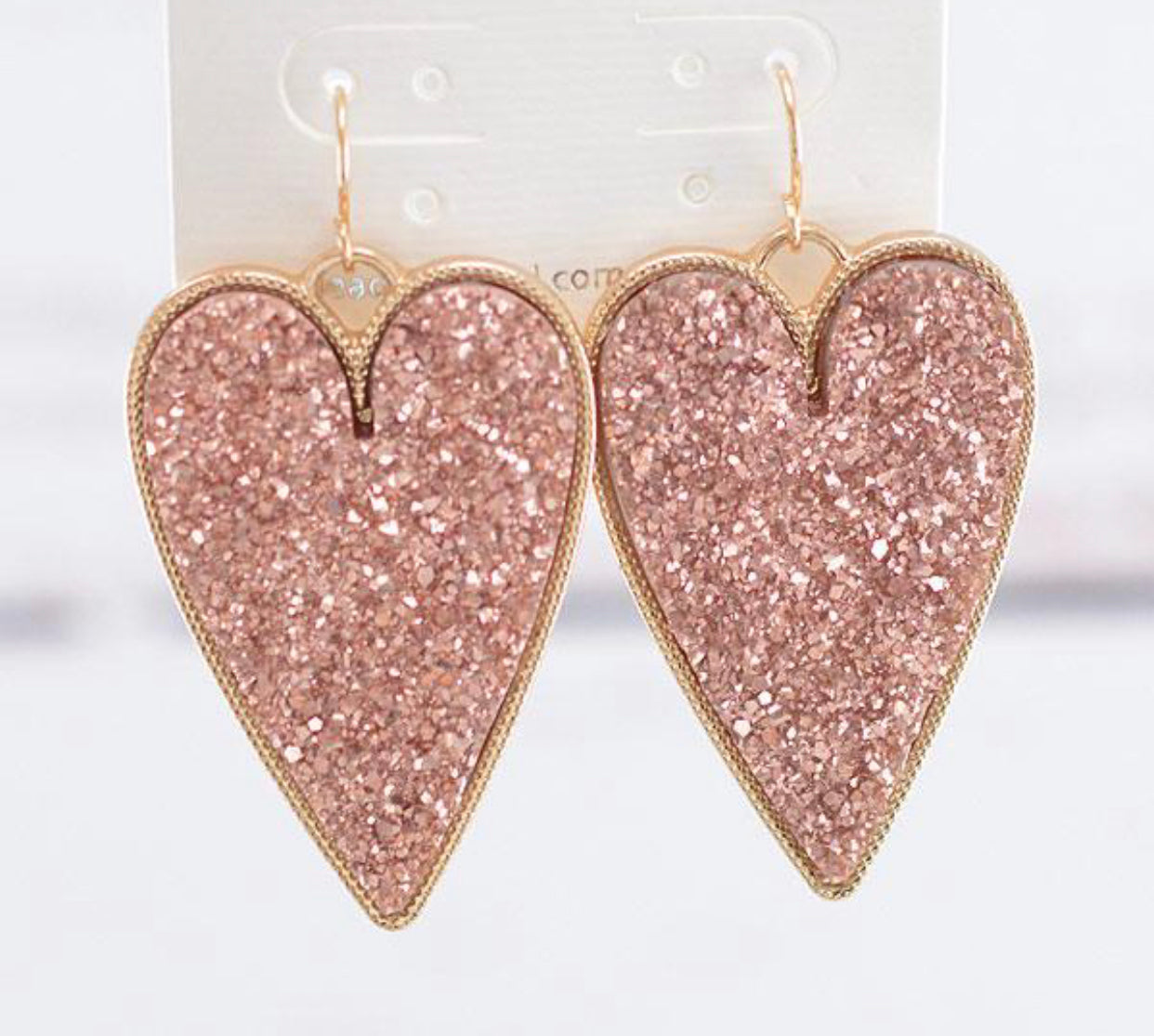 Druzy Heart Earrings