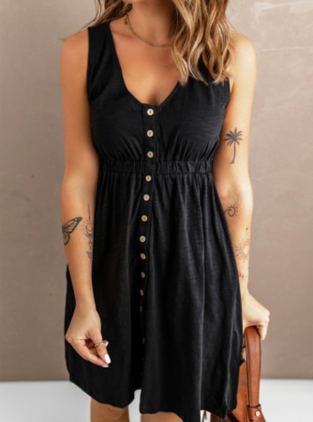 Button Down Black Dress