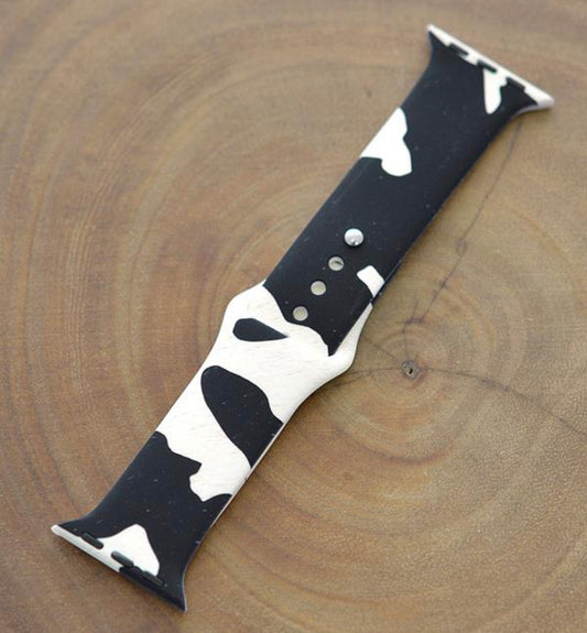 Black and White Cow Watch Band