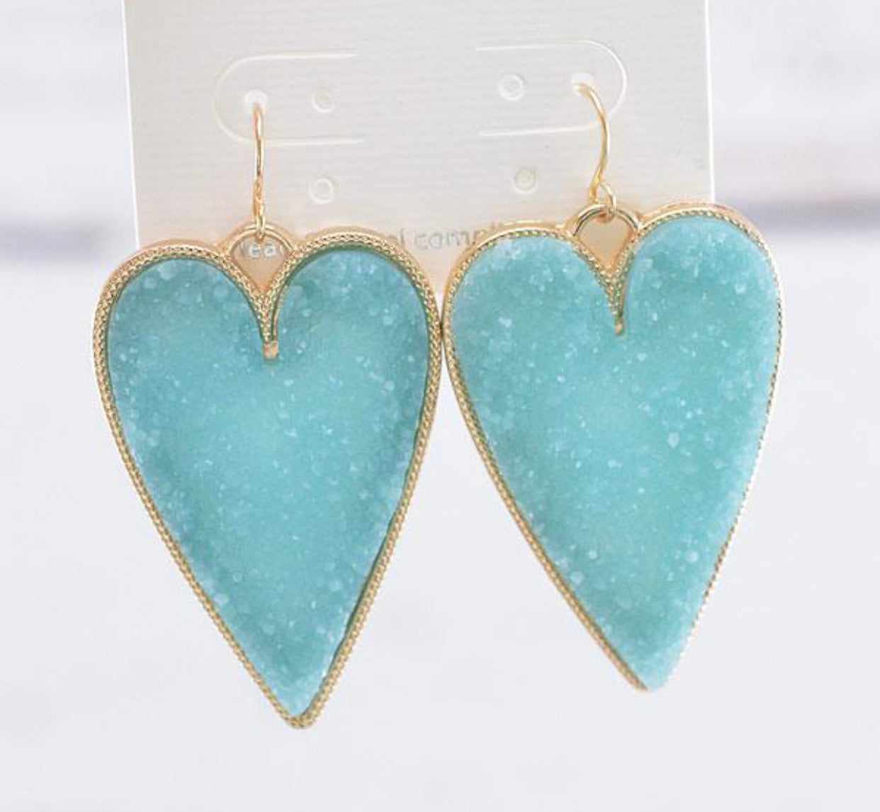 Druzy Heart Earrings