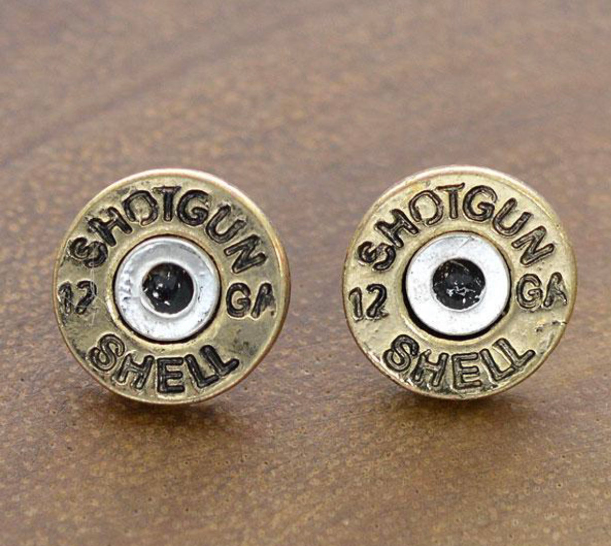 Shotgun Shell Earring Studs (color: gold)