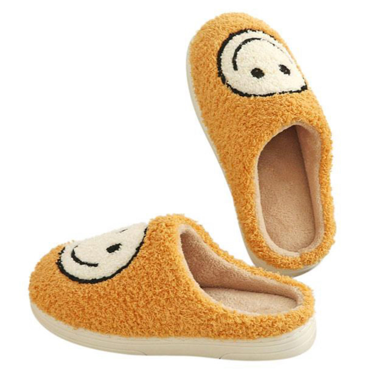 Happy Face Yellow Slippers