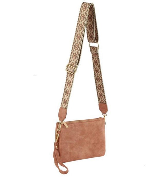 Blush Colored Guitar Strap Clutch Bag