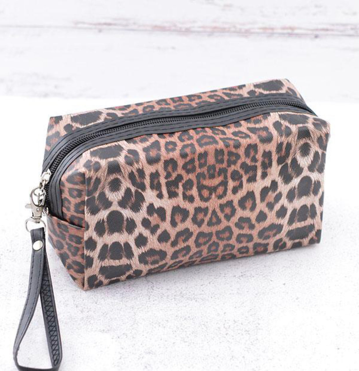 Brown/Black Animal Print Cosmetic Bag