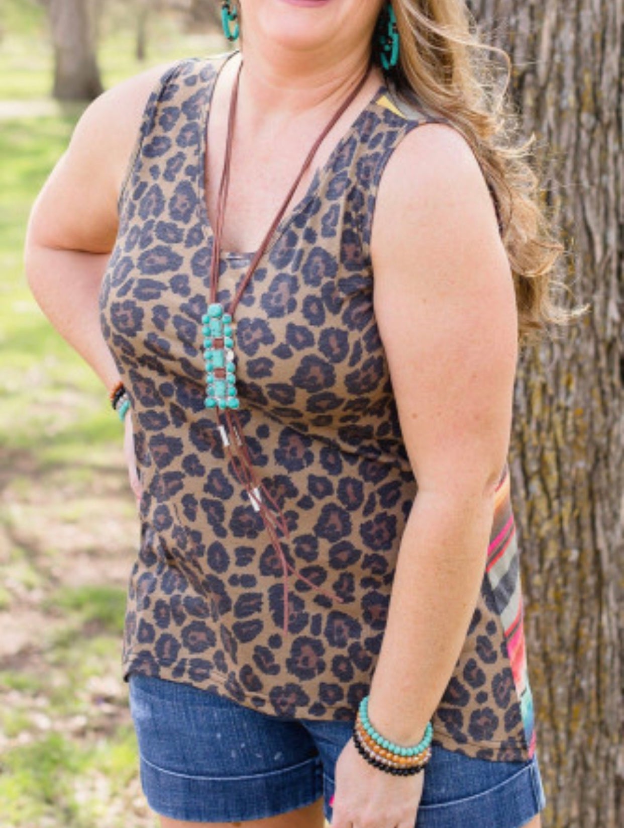 Plus size Aztec Animal Print Tank Top