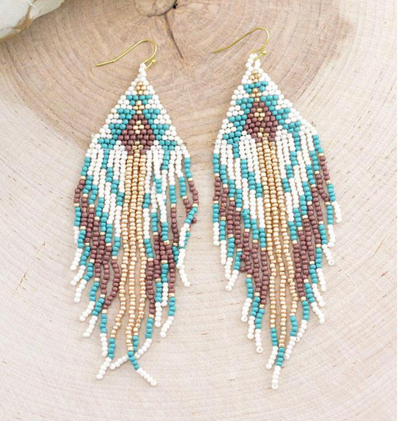 Boho Turquoise/Brown Earrings