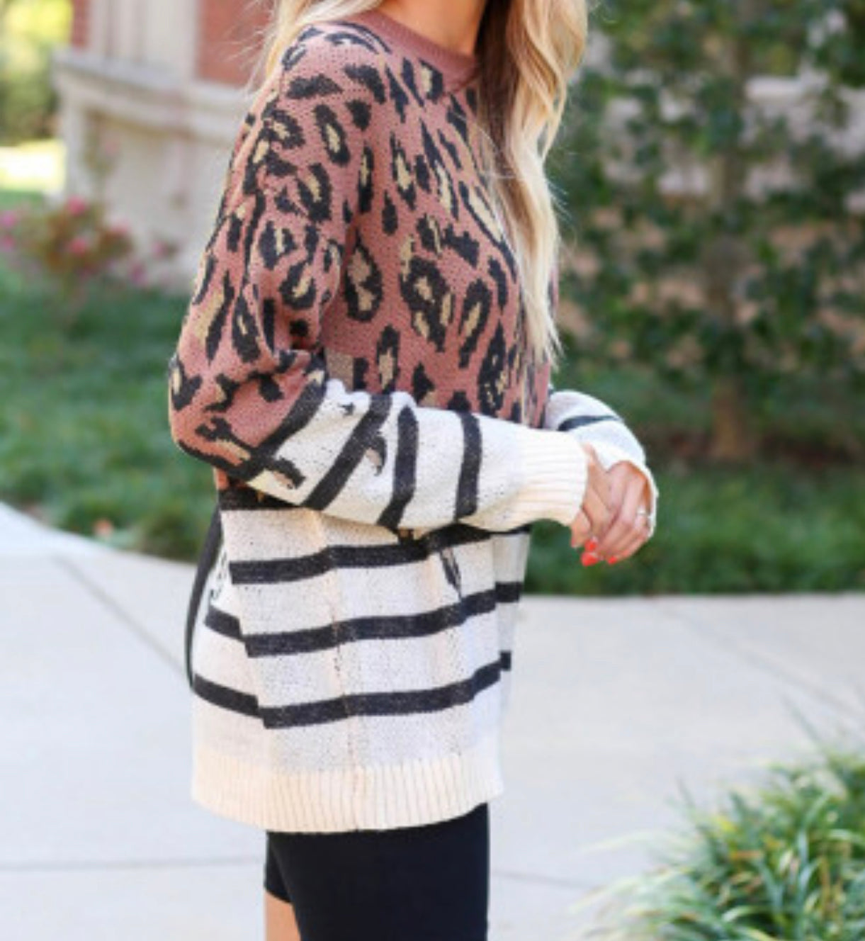 Leopard Striped Sweater