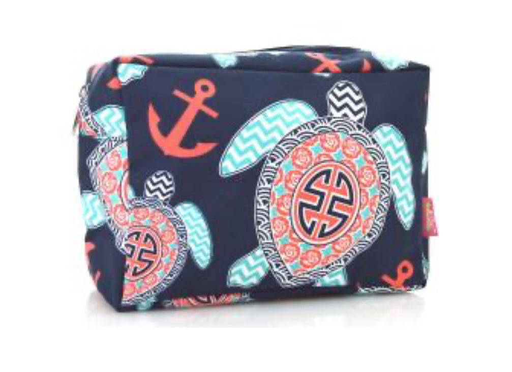 Turtle Print Cosmetic Bag