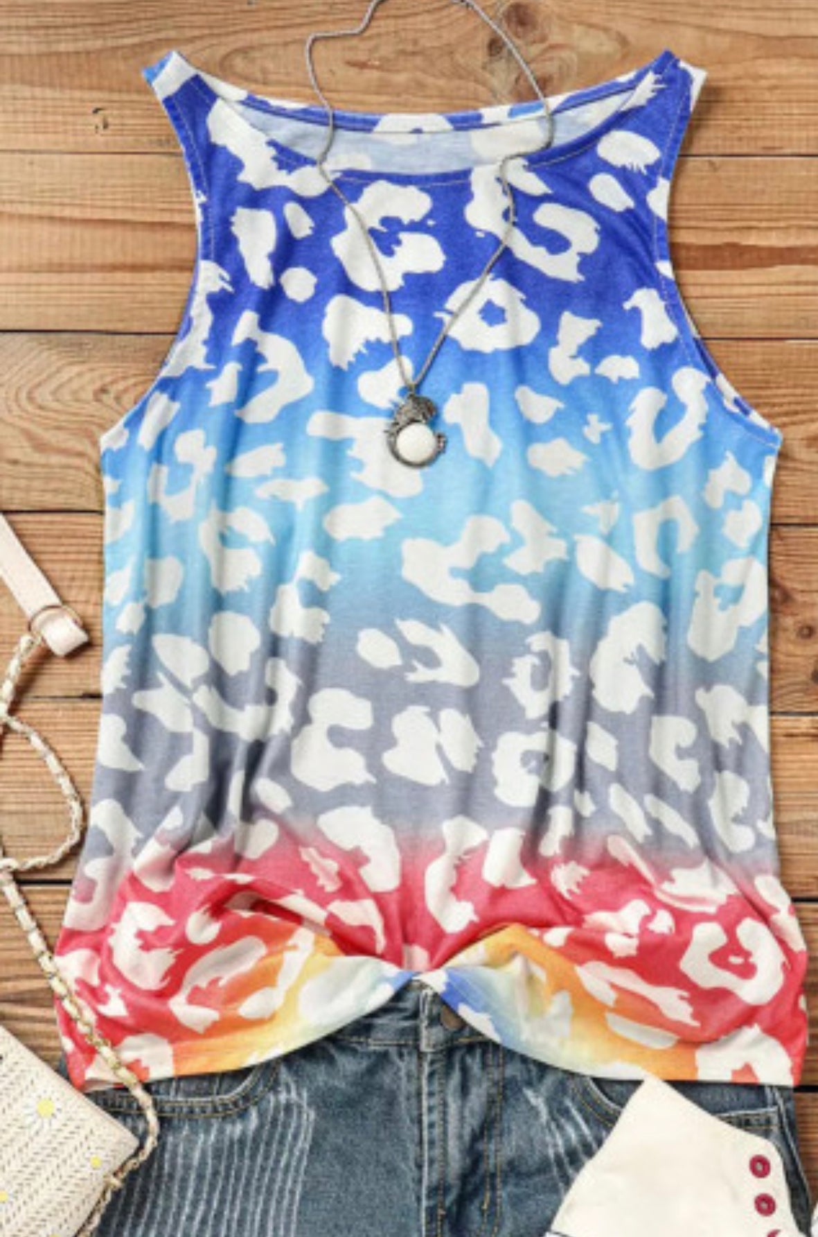 Multicolored Leopard Tank Top