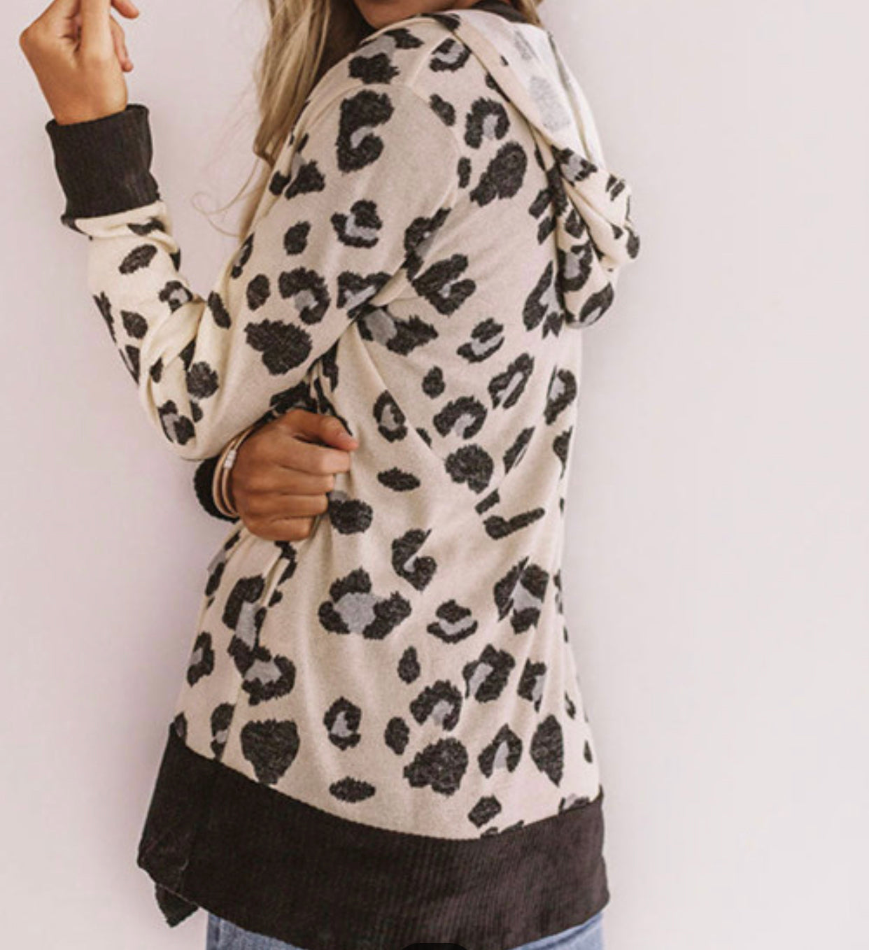 Leopard Hooded Cardigan