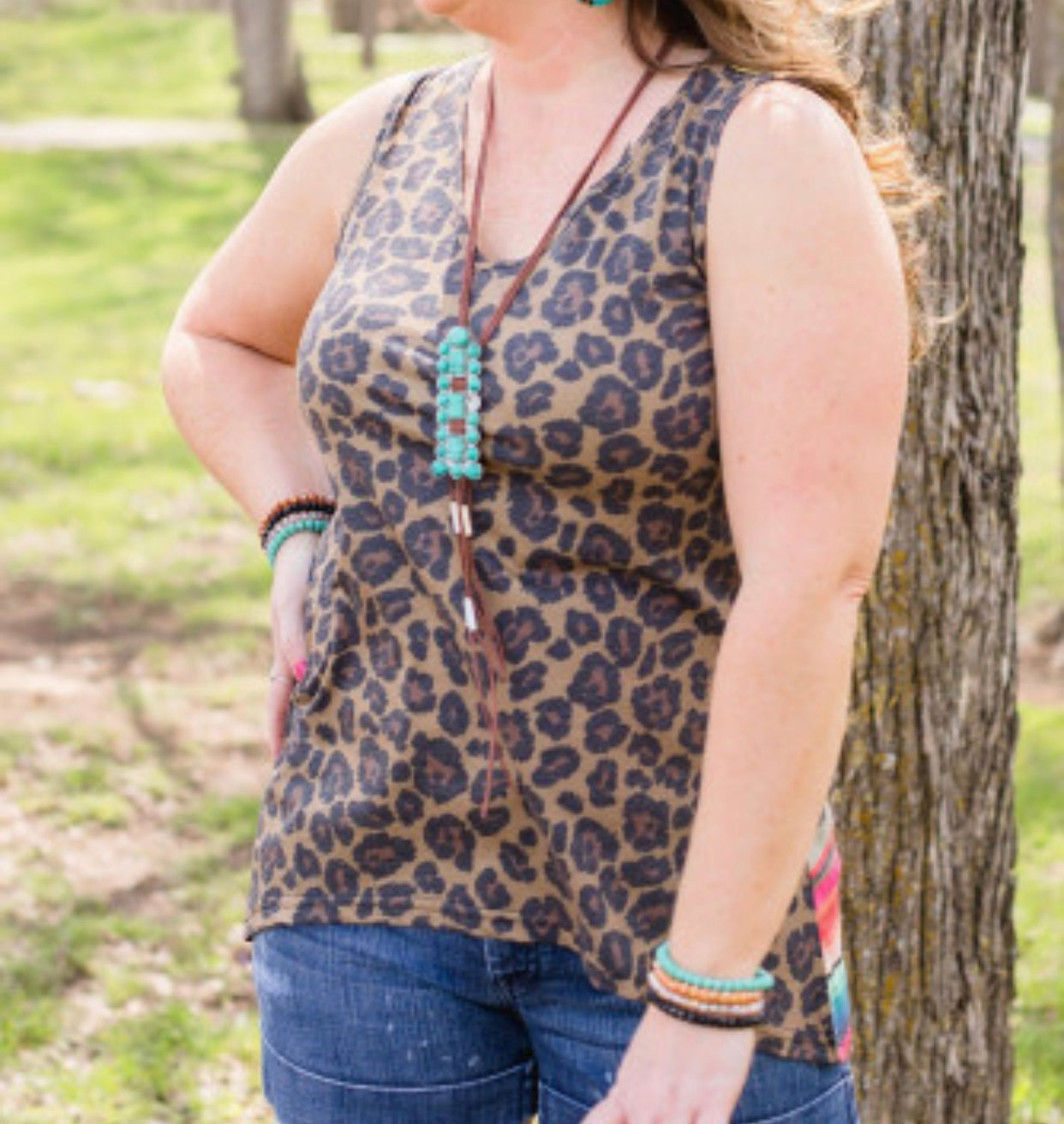 Plus size Aztec Animal Print Tank Top