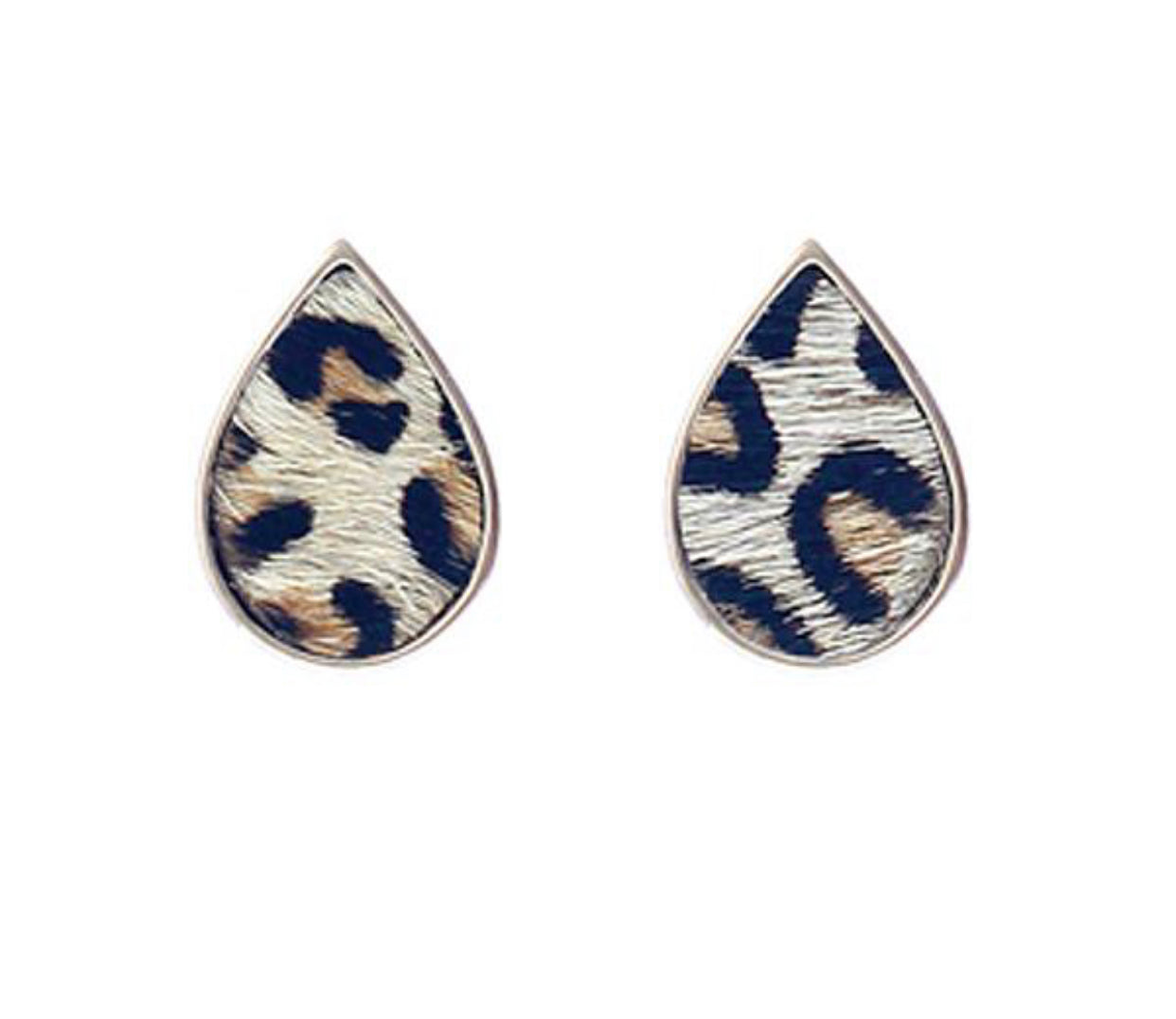 Teardrop Leopard Post Earrings