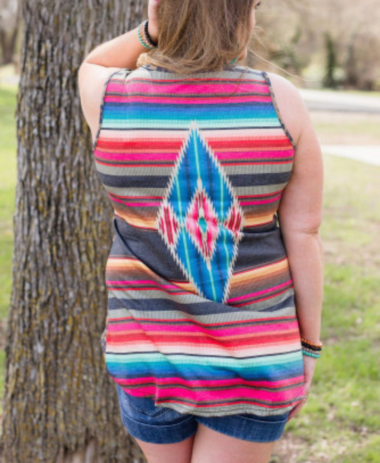 Plus size Aztec Animal Print Tank Top