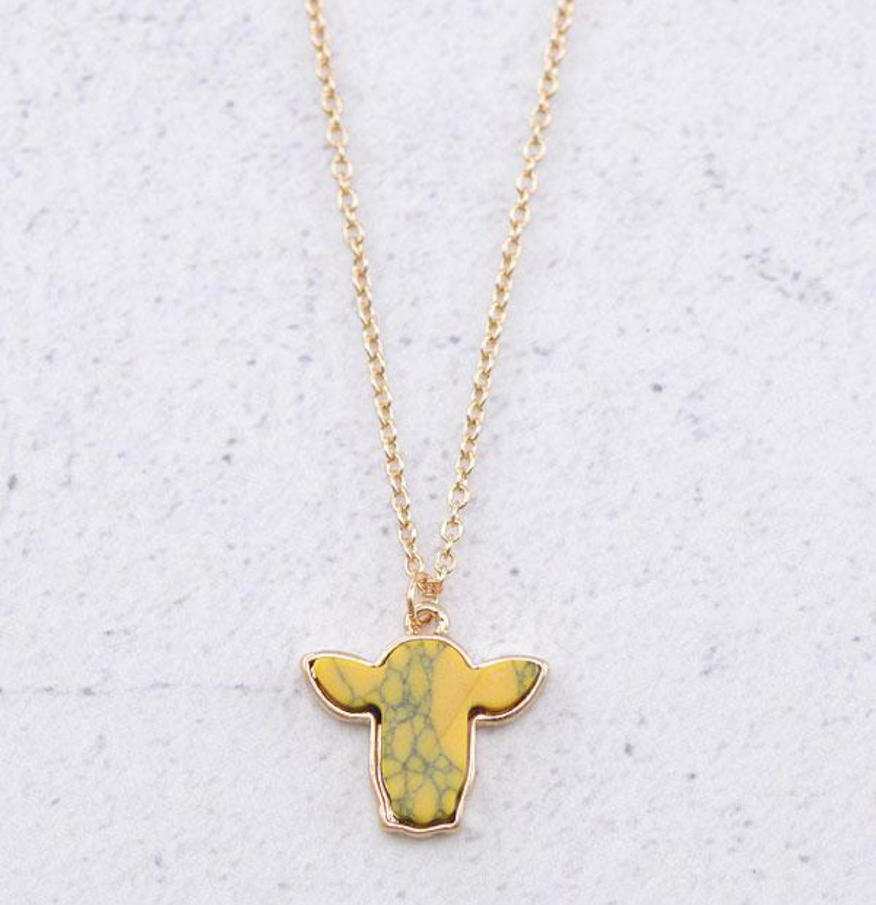 Stone Cow Necklace