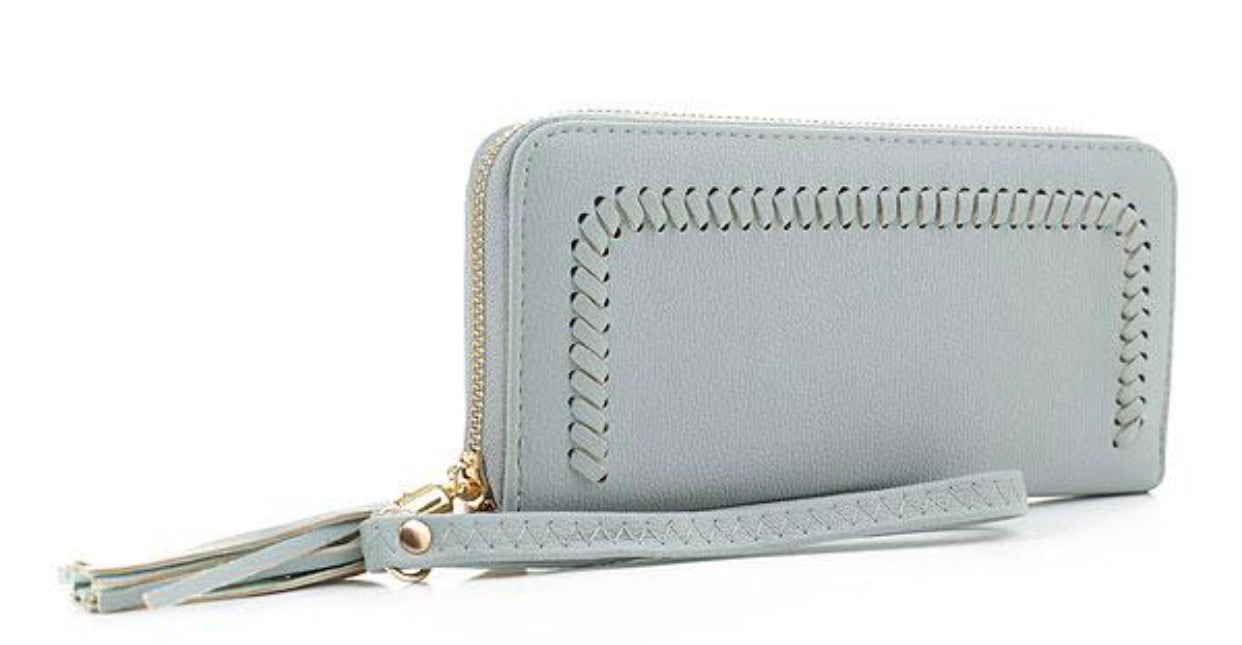 Stitch Trim Wallet With Tassel