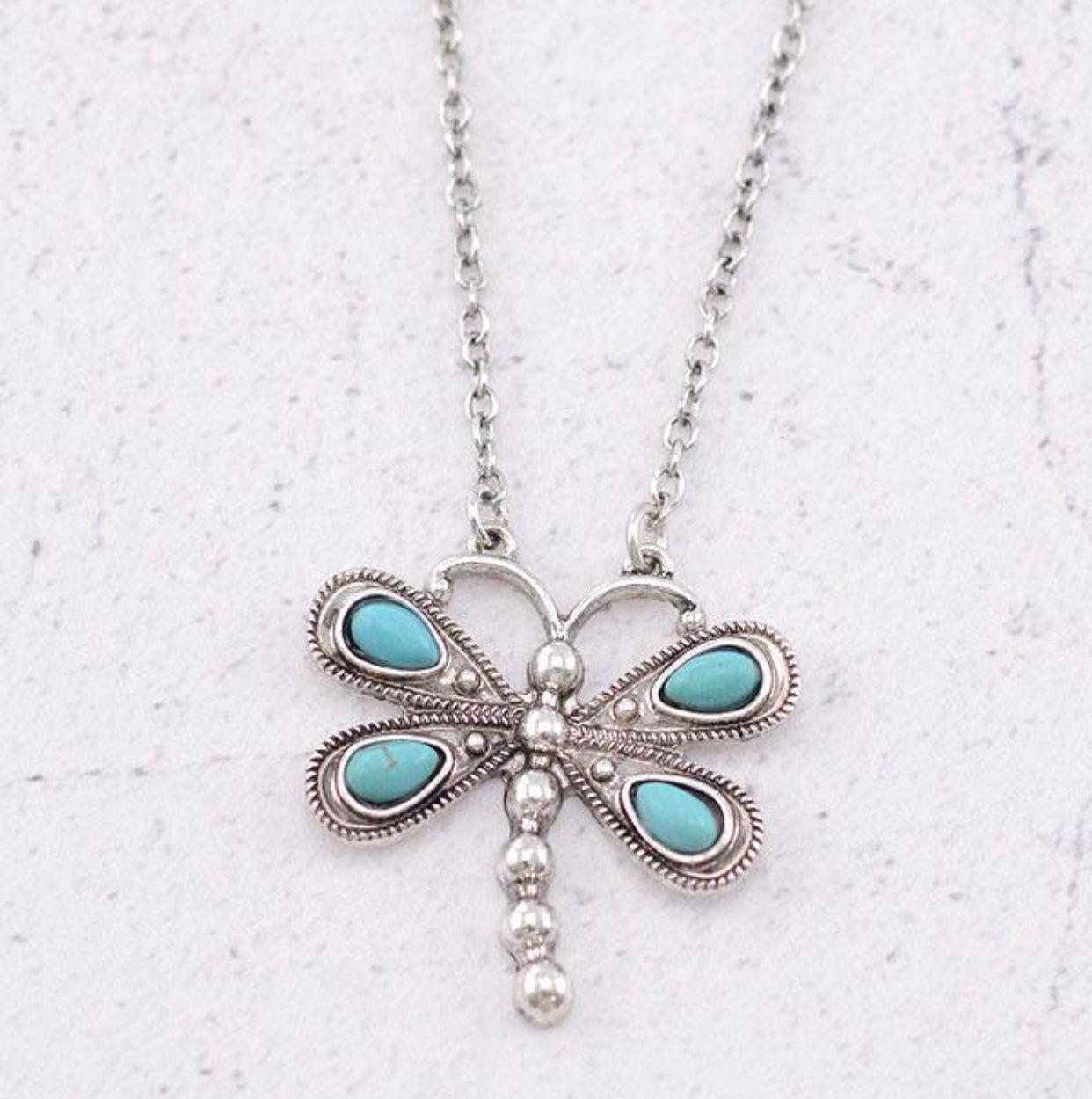 Western Turquoise Dragonfly Necklace